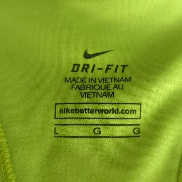 Nike Dri-Fit Neon Yellow Sports Bra - Picture 2 of 5